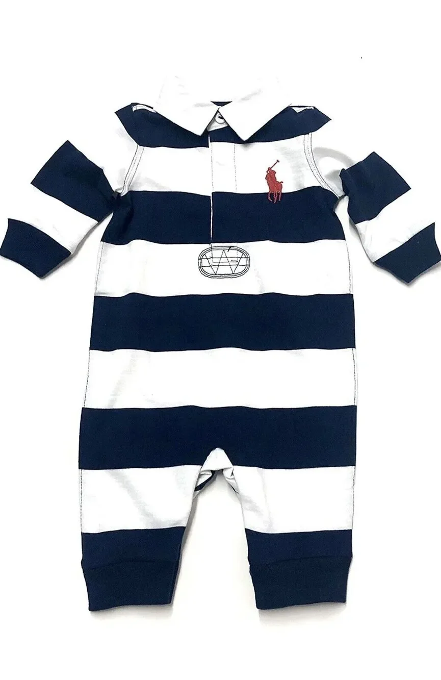 Ralph Lauren Baby Boy BIG PONY Coveralls Size 6 Months Mos. 3-6 Months NEW